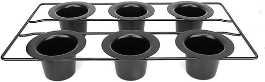 Carbon Steel Non-Stick Baking Mold, 6 Cups,Muffin and Cupcake for Baking with Metal Reinforced Frame WN420