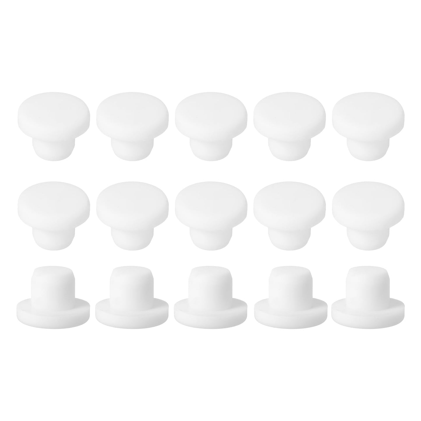 uxcell 15Pcs Silicone Hole Plug, Waterproof Solid T-Shaped Rubber Stoppers Bottle Seal Tube Pipe Plugs End Cap for 5.8mm/0.23" Hole for Bathtub Bottle, 0.31" Plug Height, Black BST326L