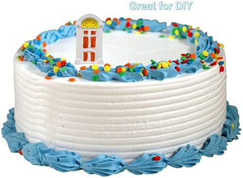 2Pcs Window Frame Fondant Cutter Silicone Mold for Cake Decorating with 3D Door House Castle Design Microwave Safe Dishwasher Safe Non Stick Flexible Baking Tool BST202