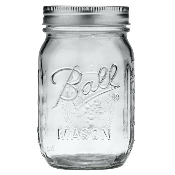 Ball Glass Mason Jar, Regular Mouth, Pint Size, 16 OZ (Pack of 3) RD4