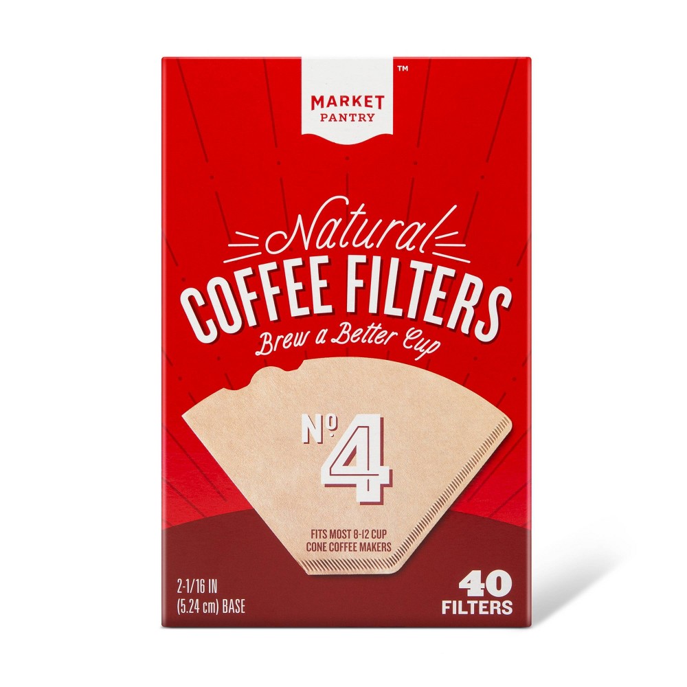 Market Pantry Natural Cone #4 Coffee Filters 40ct