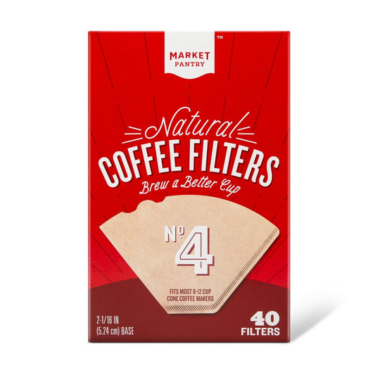 Market Pantry Natural Cone #4 Coffee Filters 40ct