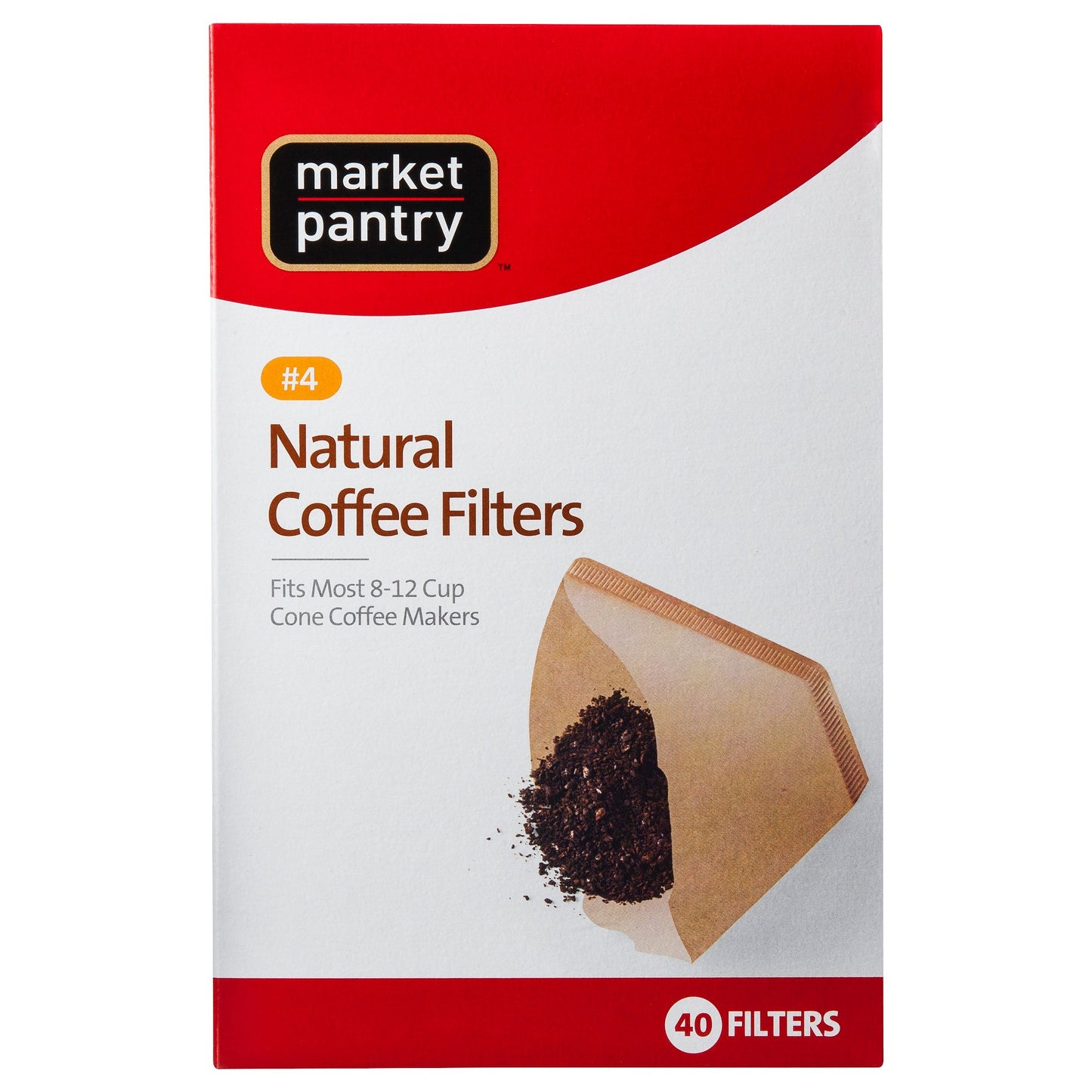 Market Pantry Natural Cone #4 Coffee Filters 40ct