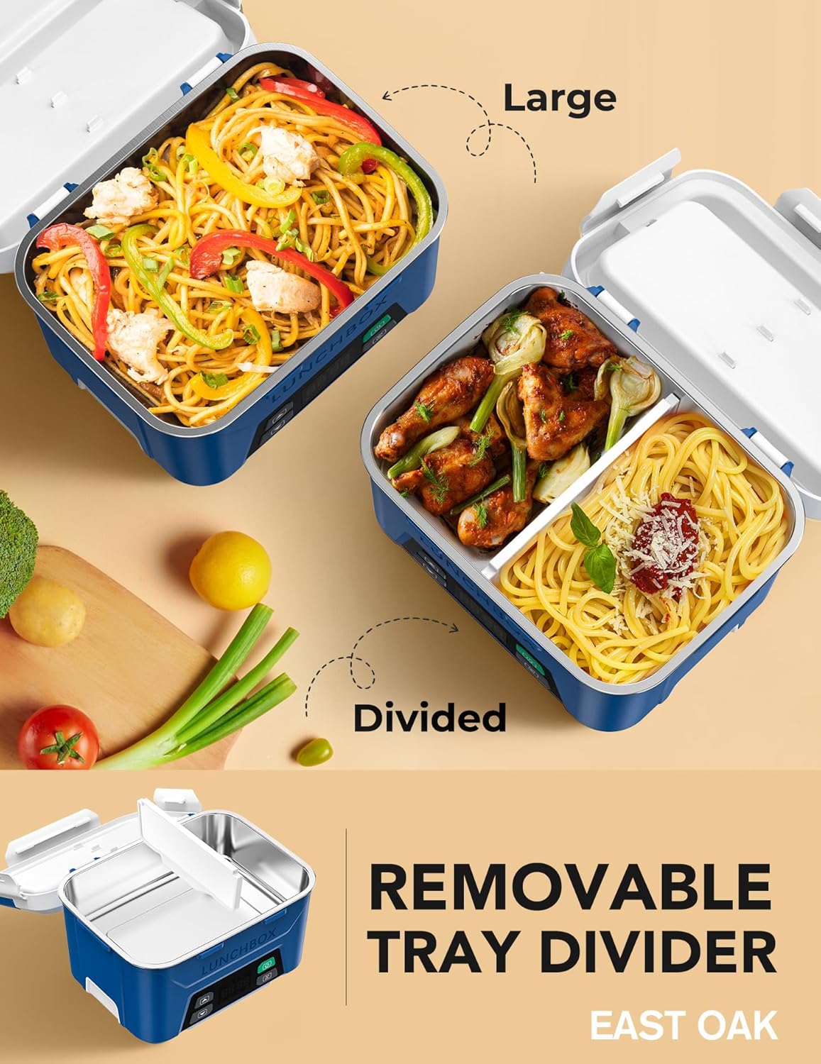 EAST OAK Cordless Electric Lunch Box for Adults 30