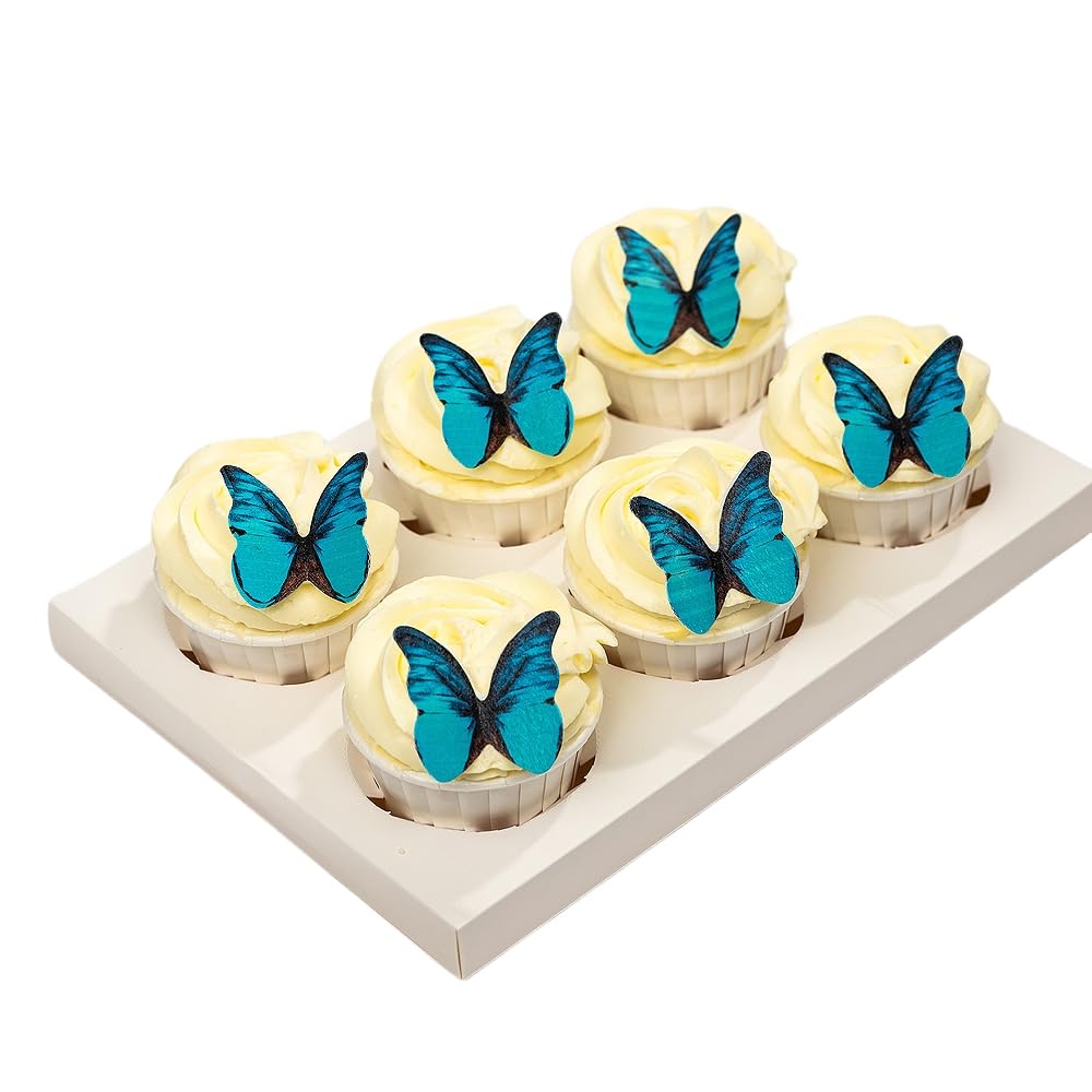 Edible Butterflies for Cake Decorating, Rainbow edible Butterfly Cake Toppers and Cupcake Toppers, Edible Wafer Paper Butterflies Set of 48 Rainbow Cake Food Decorations (5Colors-1) BST326L