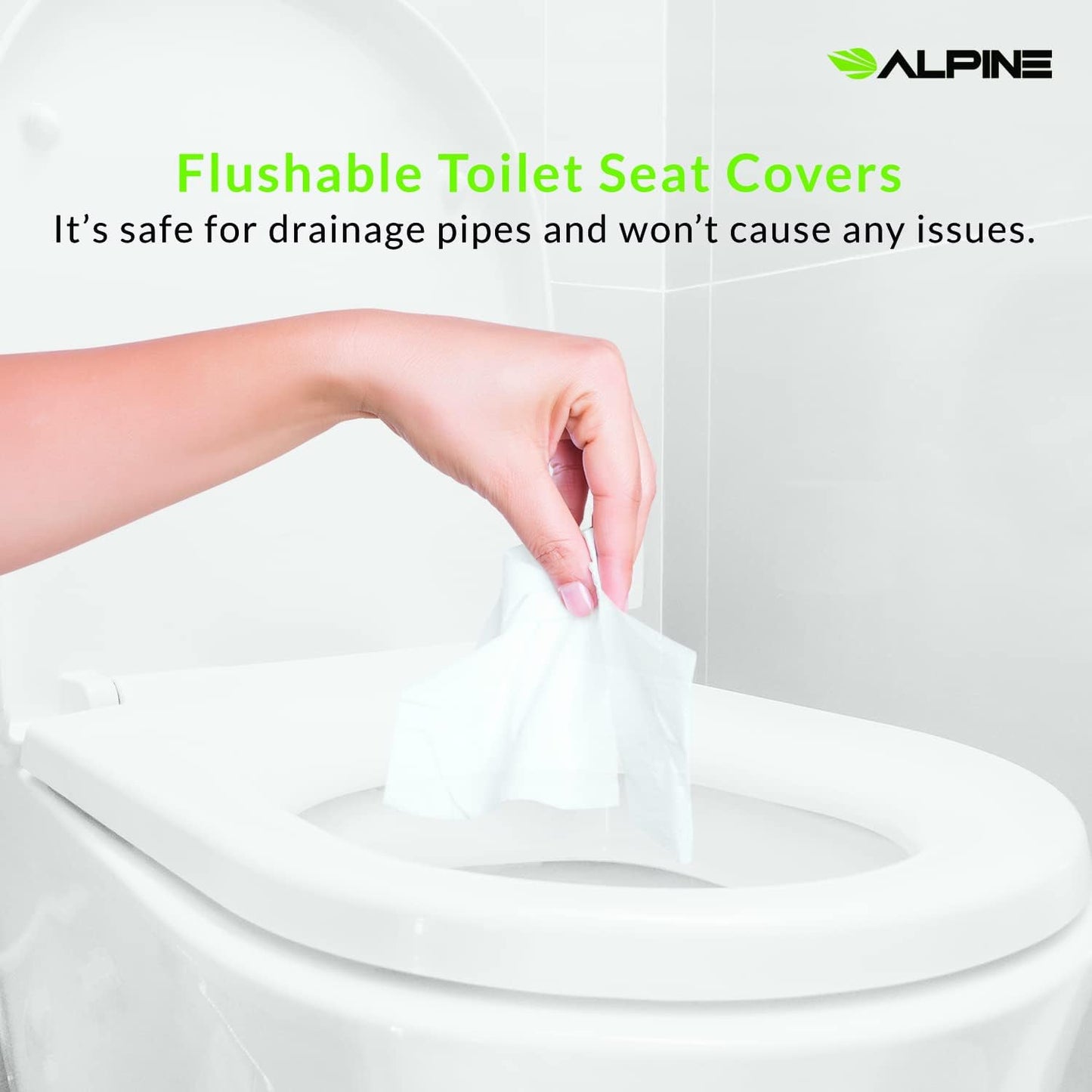 Alpine Industries Flushable Disposable Toilet Seat Covers for Public Bathroom - 250 Sheets Per Box - 3 Boxes - 750 Sheets