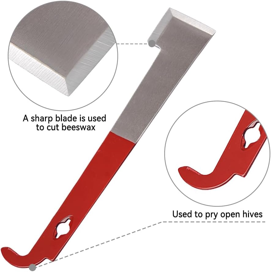 POLLIBEE Bee Smoker Stainless Steel Smoker Kit with Heat Shield Bee Hive Tool J Hook Beekeeping Supplies and Beekeeper Tool Set WN420