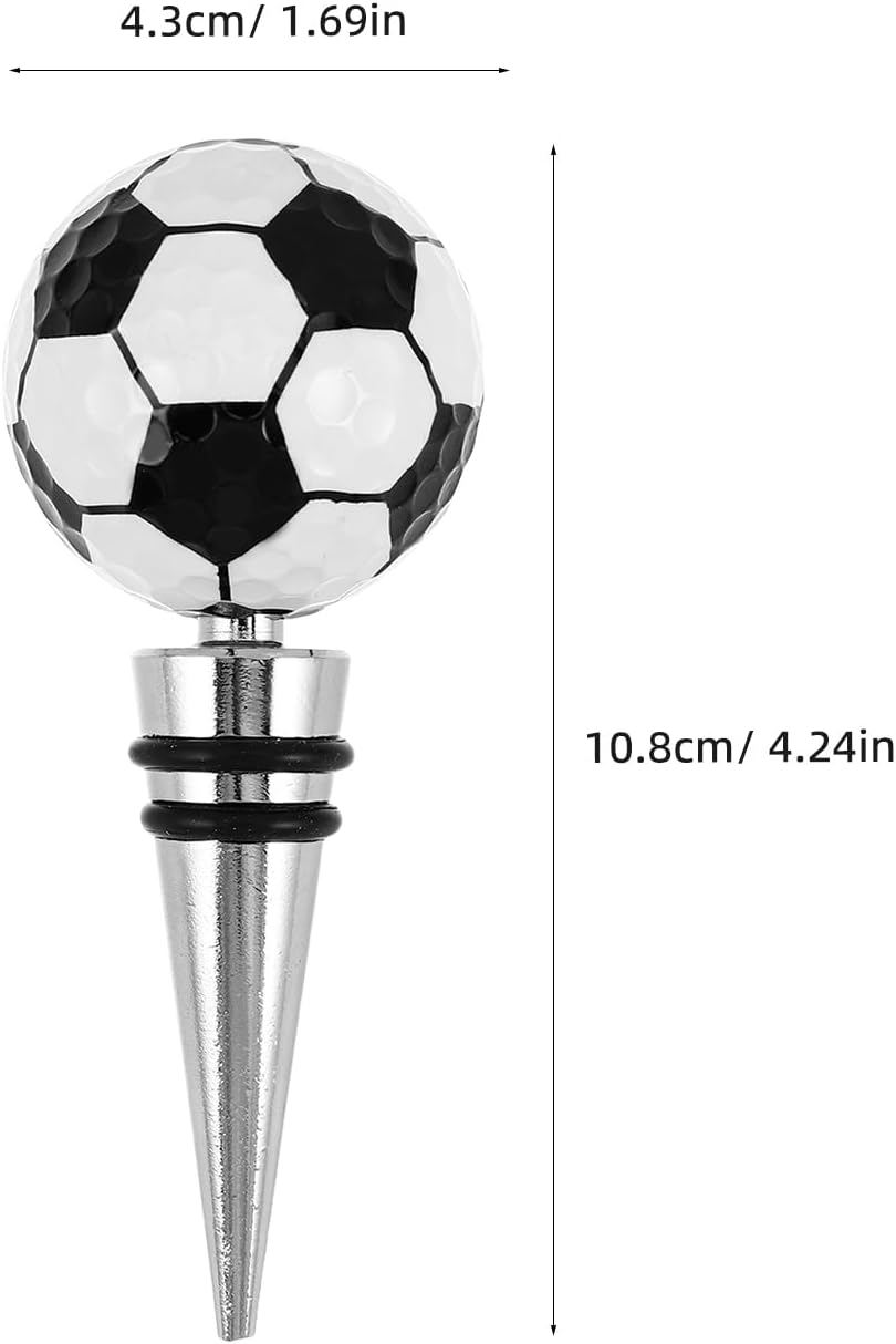 1 Ball Wine Stopper - Decorative Silicone And Alloy Bottle Sealer For Red Sparkling Drinks Novelty Sports Gift Preserver For Home Party Bar Decor BST202