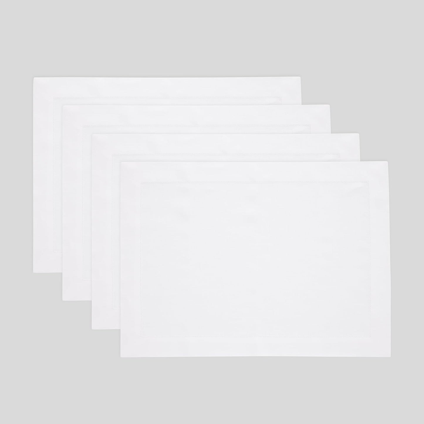 Solino Home 100% Linen Square Placemats White, Fete 14 x 14 in, Set of 4 | Square Table Mats square place settings for daily and festive dining; neatly mitered corners; Pure Linen; OEKO-TEX Certified BST326SOLH