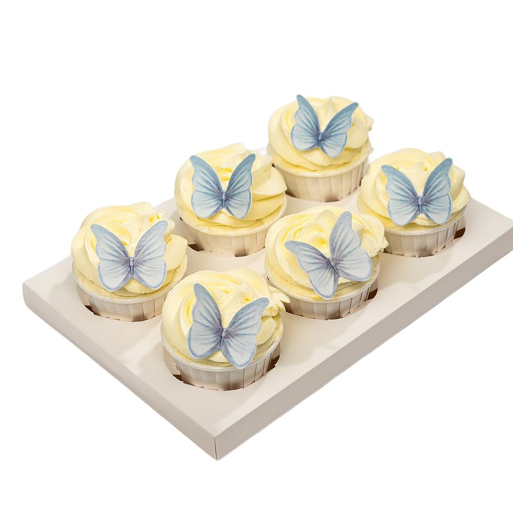Edible Butterflies for Cake Decorating, Rainbow edible Butterfly Cake Toppers and Cupcake Toppers, Edible Wafer Paper Butterflies Set of 48 Rainbow Cake Food Decorations (5Colors-1) BST326L