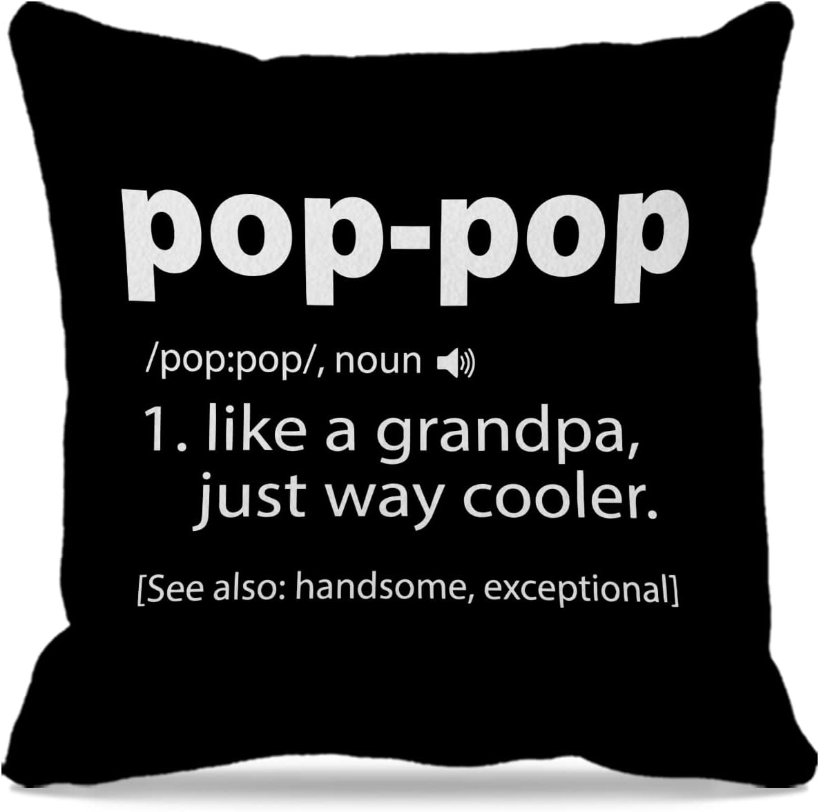 Grandpa Themed 18″×18″Pop-Pop Definition Decorative Throw Pillow Case for Home Living Room Sofa Couch Bed Decor,Grandpa Grandfather Birthday from Granddaughter Grandson BST202