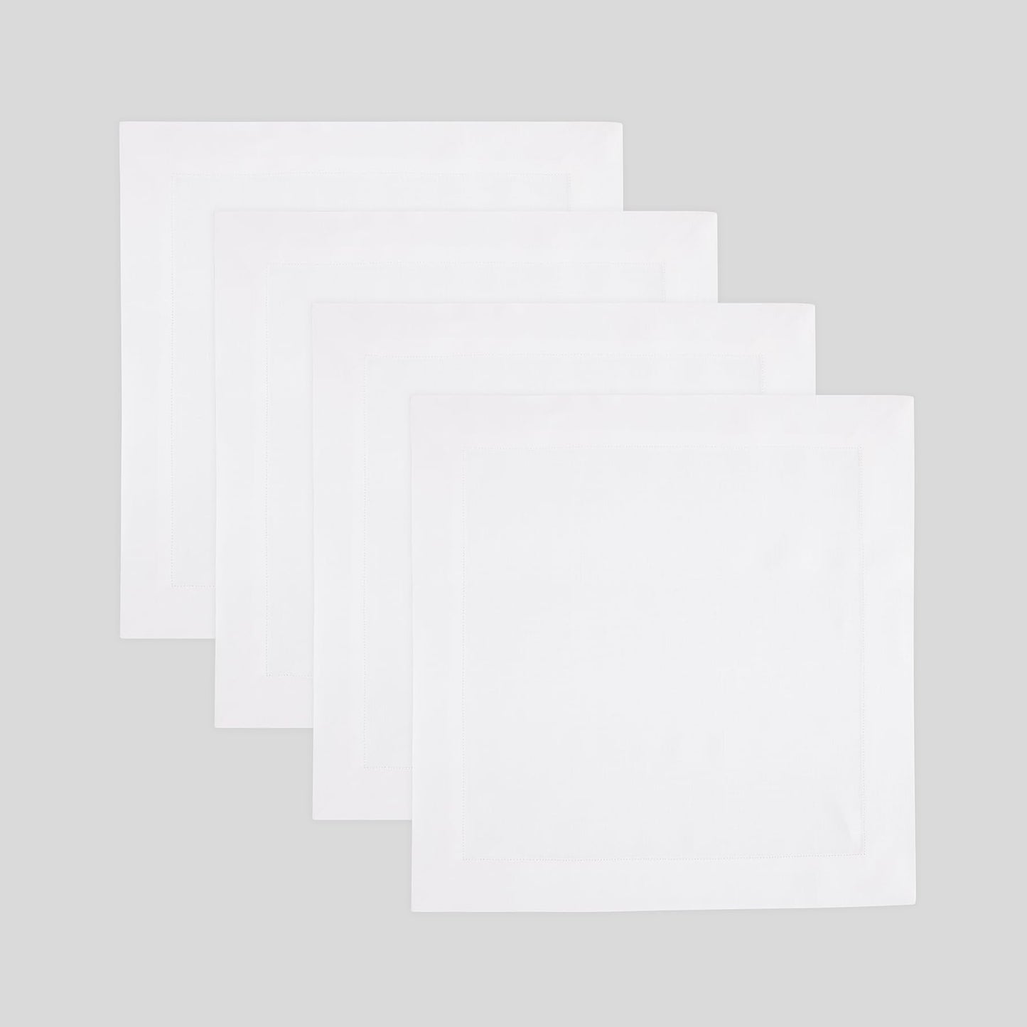 Solino Home 100% Linen Square Placemats White, Fete 14 x 14 in, Set of 4 | Square Table Mats square place settings for daily and festive dining; neatly mitered corners; Pure Linen; OEKO-TEX Certified BST326SOLH