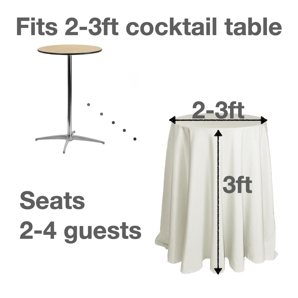 Urby 120 inches Large White Round Tablecloth for 5-6ft Round Folding Table That Seats 6-8 Guests, for Table with 6 Chairs. Ideal for Party, Wedding, Banquet and Events. BST220