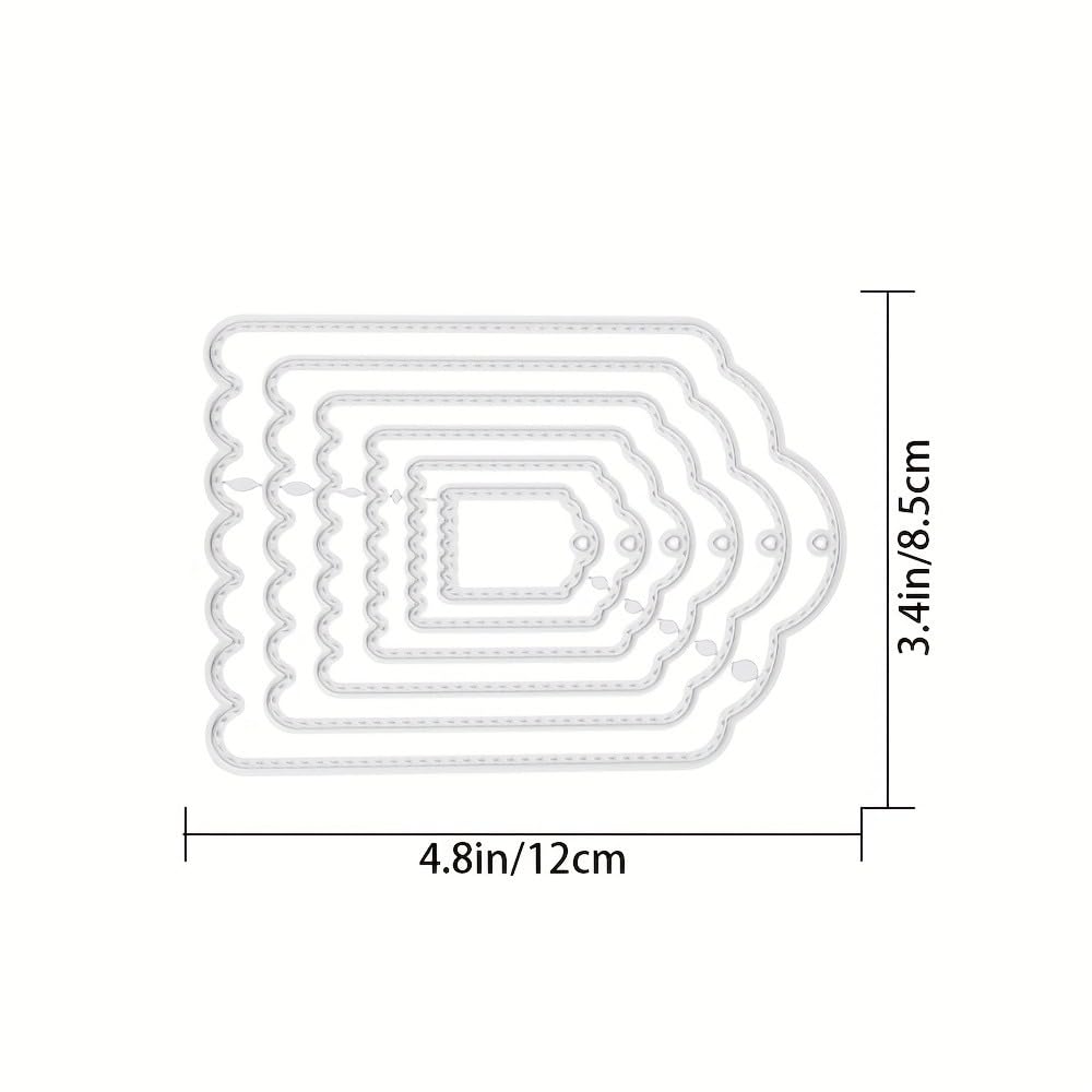 Lapoo Cutting Die for Scrapbooking, 3D Backgrounds Frame New Cutting Dies DIY Album Card Making Decor Paper Craft Metal Die Cuts Party Decorations (Flower Shadow 5.4 x 2.8 in) BST220