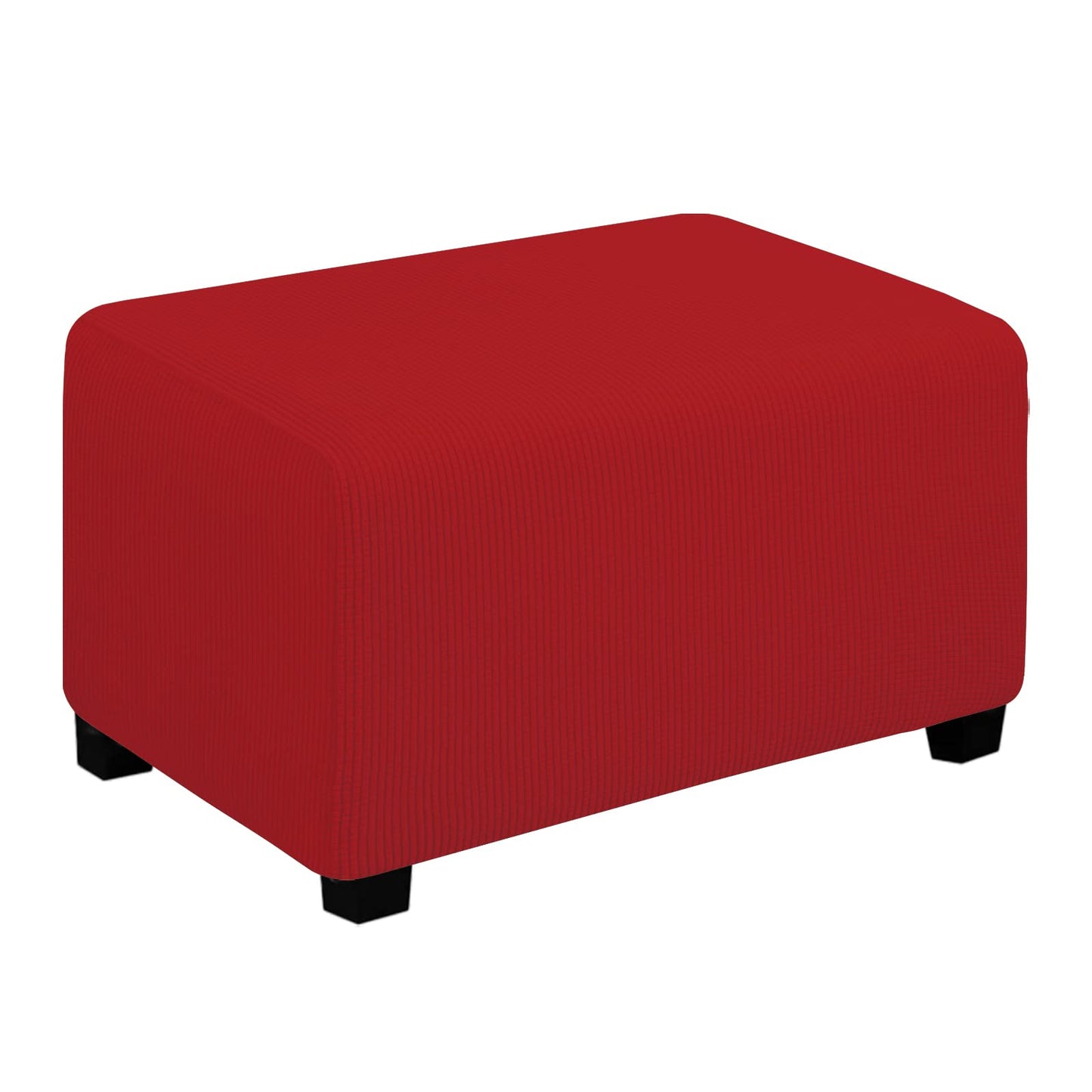 Easy-Going Stretch Square Ottoman Cover 15x15x15inch Dark Blue | Folding Storage Footstool cover Furniture Protector Soft Rectangle slipcover with Elastic Bottom BST202