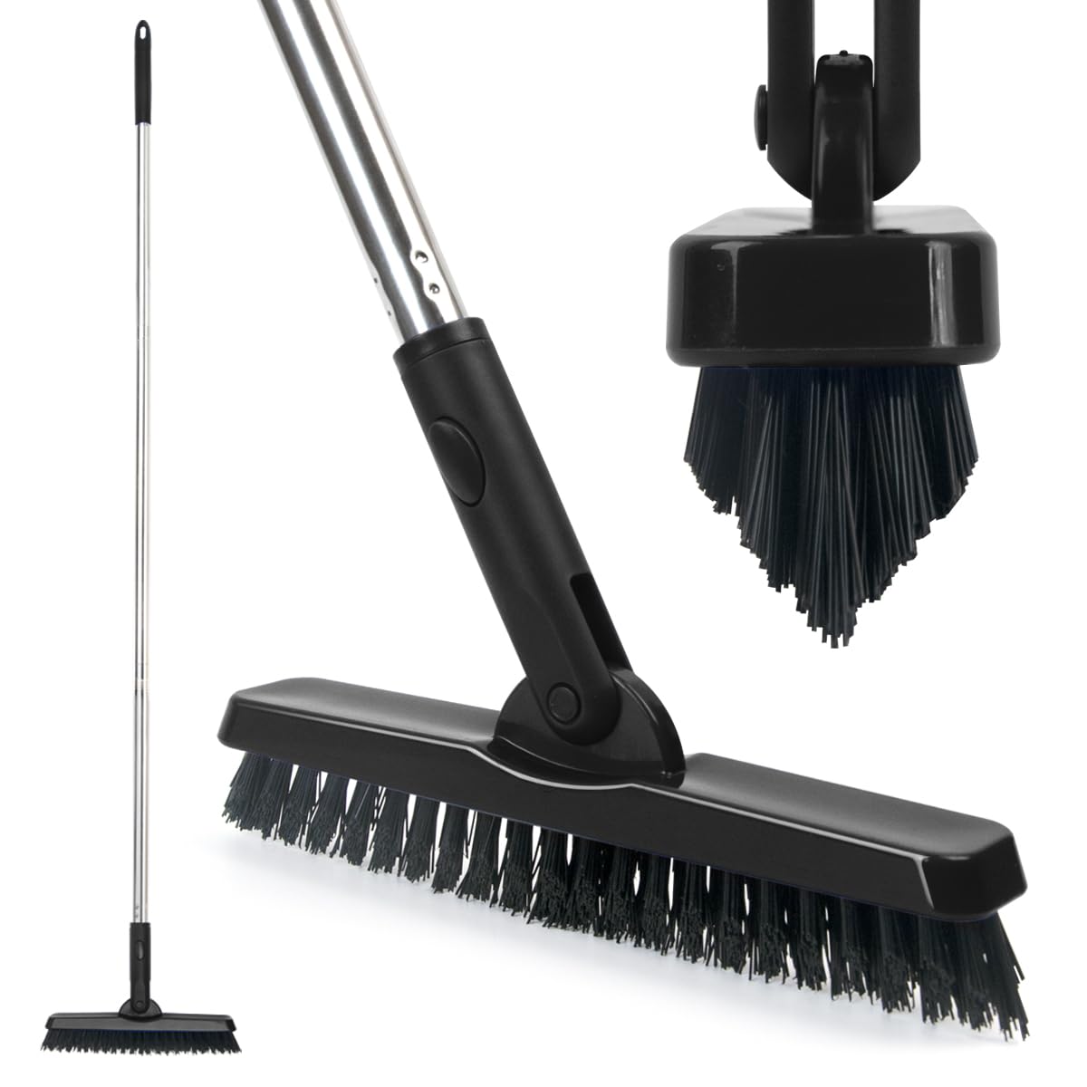 CELOX Heavy Duty Long Handle Scrub Brush, Tile Scrub Brush with Long Handle Stiff Bristles for Cleaning (Blue) BST326H