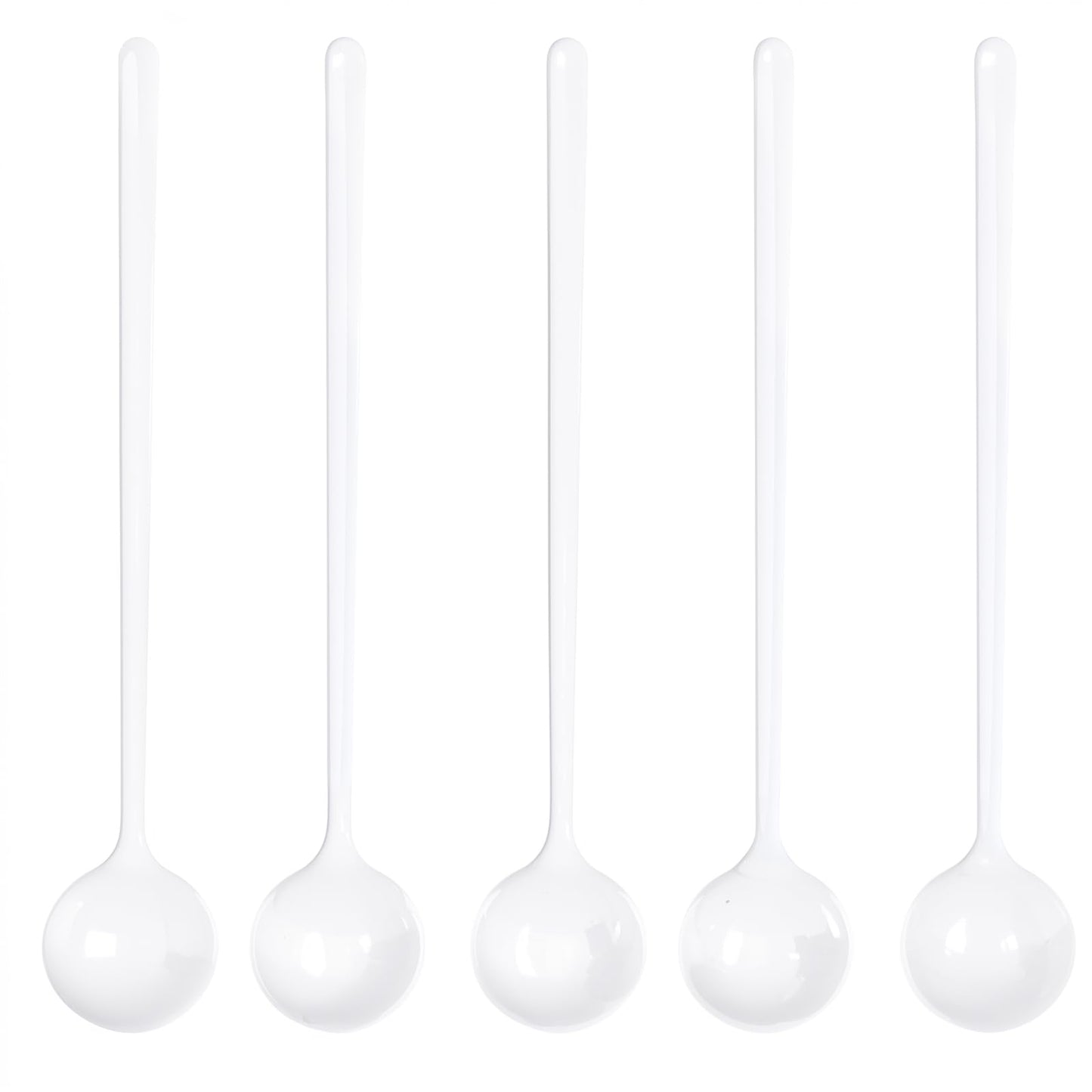 Liacere 50Pcs Plastic Coffee Spoons Disposable - 6.7"Silver Tea Spoons Long Handle -Silver Small Tea spoon, Espresso Spoon, Long Plastic Spoon for Stirring, Coffee Bar Accessories for New Year WN420