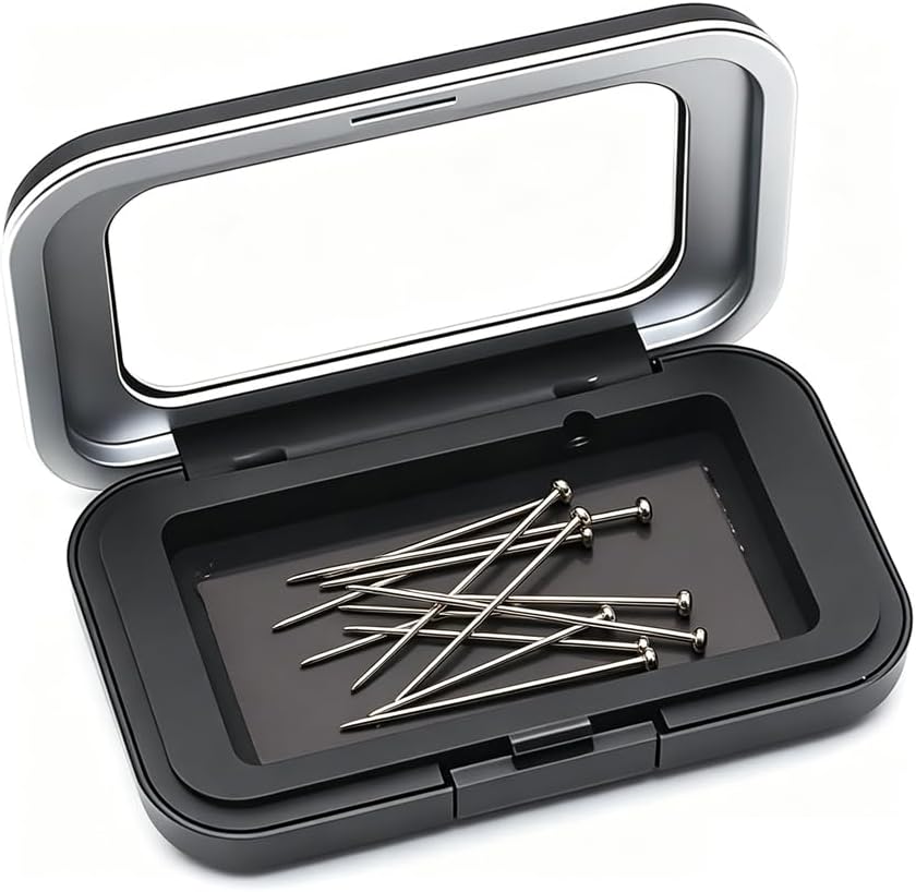 Tatibana Sewing Needle Storage Box, with Acrylic Lid, for Sewing Crafts | Transparent acrylic lid, lightweight, easy to carry, made of good-quality plastic, a strong magnet, store metal needles BST202