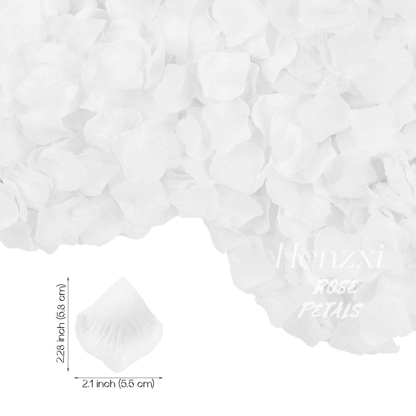 Henzxi 1000 Pcs Rose Petals, Artificial Flower Petals, for Romantic Night, Wedding, Event, Party, Valentine Decor (1000 Pcs, Ivory) BST220