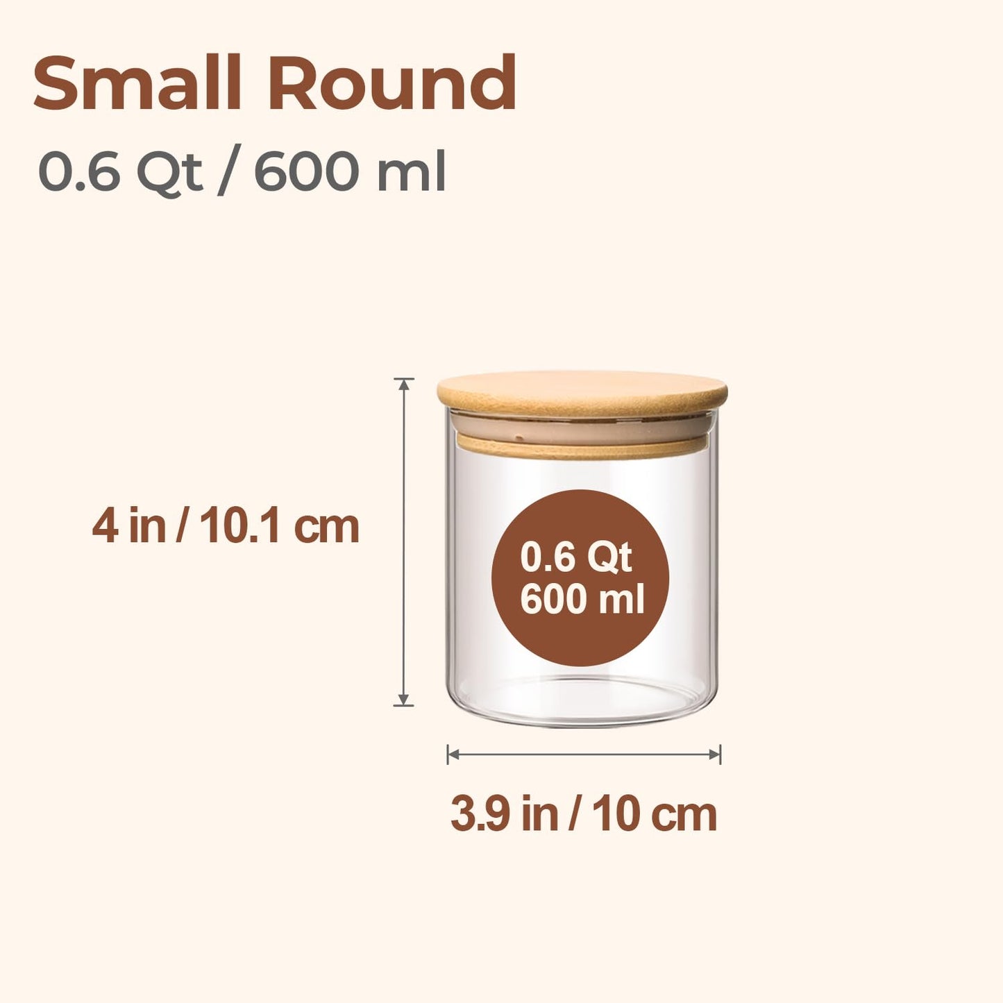ComSaf Glass Storage Containers With Lids 0.5 Qt, 6 Pack Small Glass Jars | Small Glass Containers, Spice Jar 15oz, Candy, Family Snack Storage, Coffee Bar Organization, Size For Subpackage, BPA Free BST220