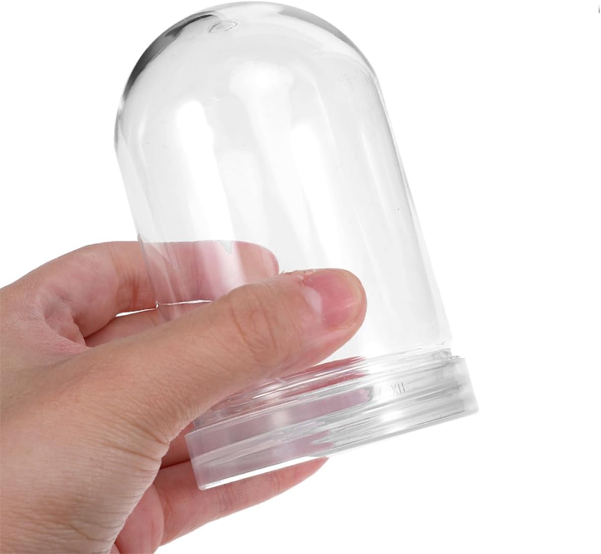 STOBAZA 6pcs Christmas DIY Snow Globe Plastic Snow Globe with Bottom Gasket Clear Empty Plastic with Screw Off Cap for Christmas Crafts Present Ornaments BST202