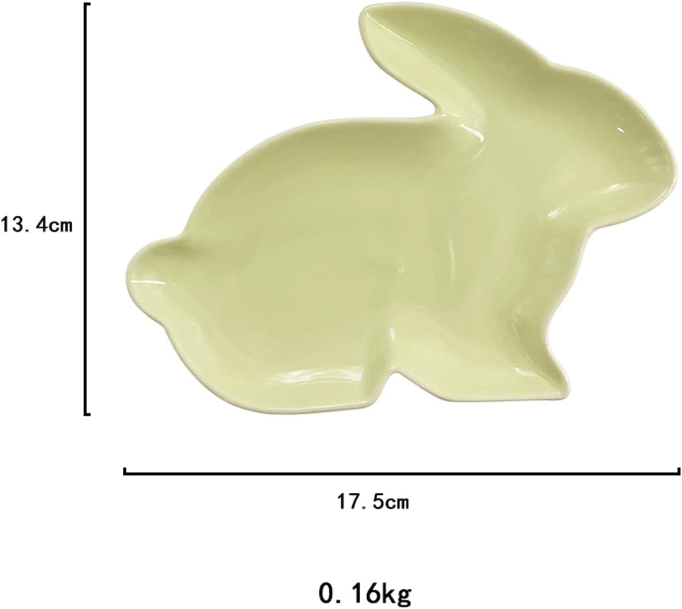 BinaryABC Bunny Rabbit Ceramic Plates,Easter Serving Dish Plate Appetizer Tray Dinner Plates Serving Tary Candy Plates (Green) BST326L