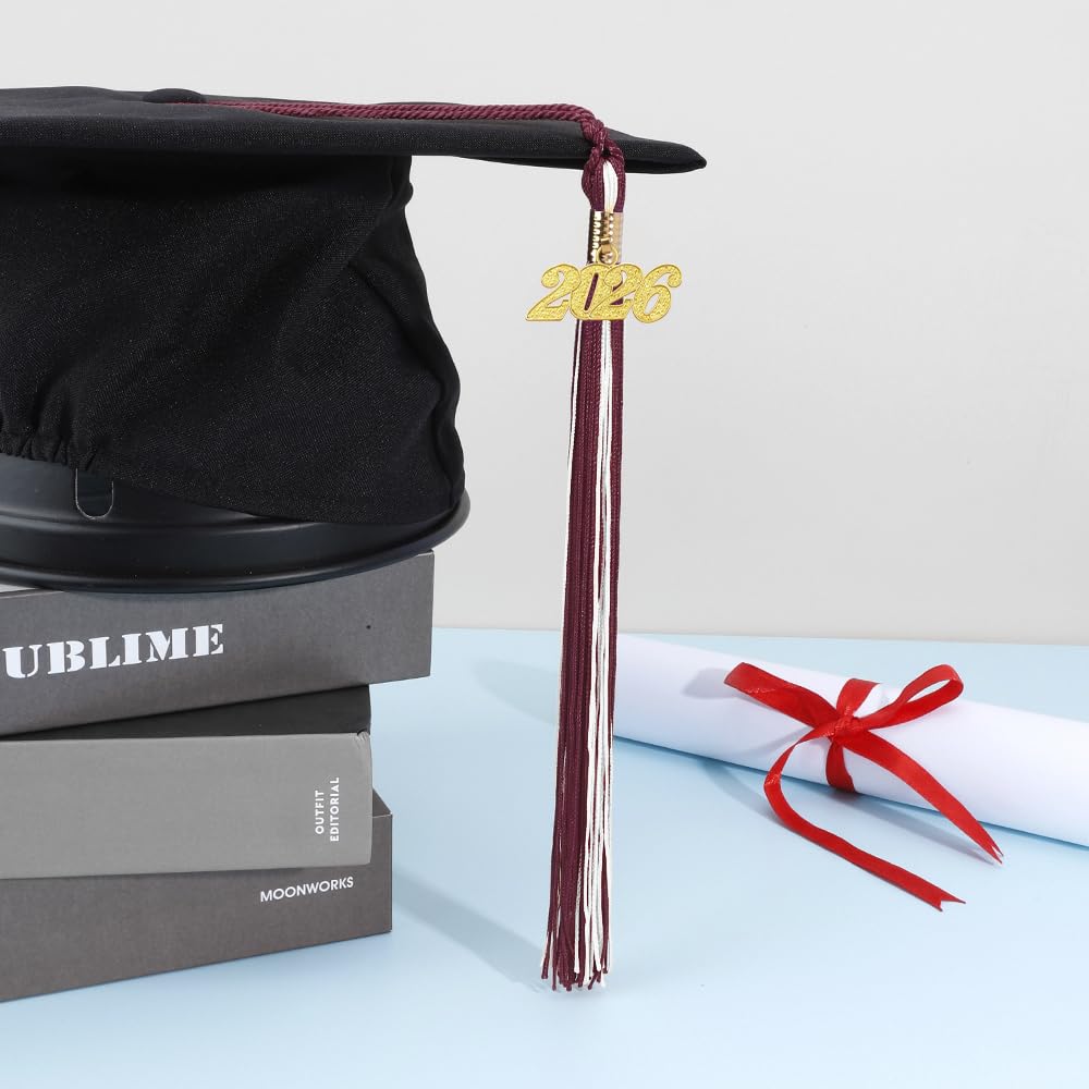 2026 Black Tassel Graduation with Charm,Graduation Cap Accessories,2026 Tassels for Caps Kindergarten Elementary School Middle School University Gifts for Students,Congrats Grad Ceremony Essentials BST220