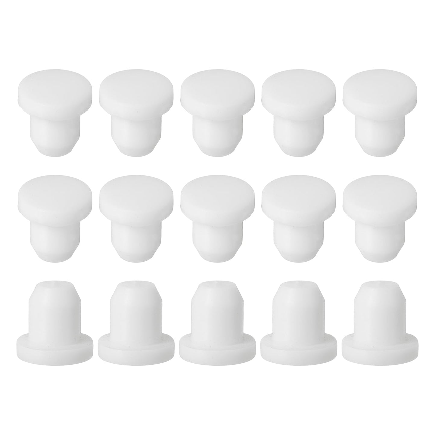 uxcell 15Pcs Silicone Hole Plug, Waterproof Solid T-Shaped Rubber Stoppers Bottle Seal Tube Pipe Plugs End Cap for 5.8mm/0.23" Hole for Bathtub Bottle, 0.31" Plug Height, Black BST326L