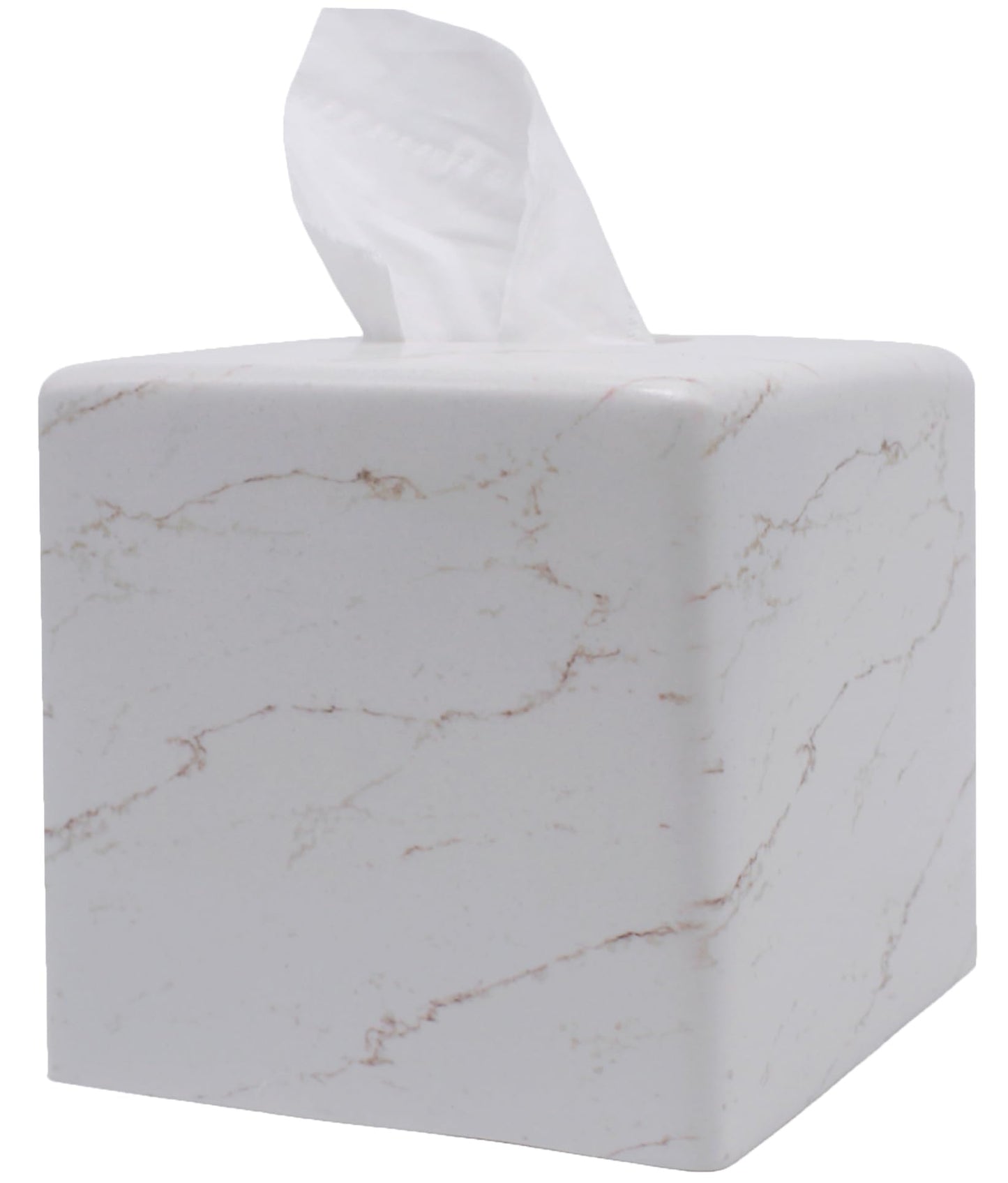 Square Tissue Box Cover Decorative Kleenex Box Holder for Bathroom & Living Room with Handcrafted Texture (colla Gold) BST220