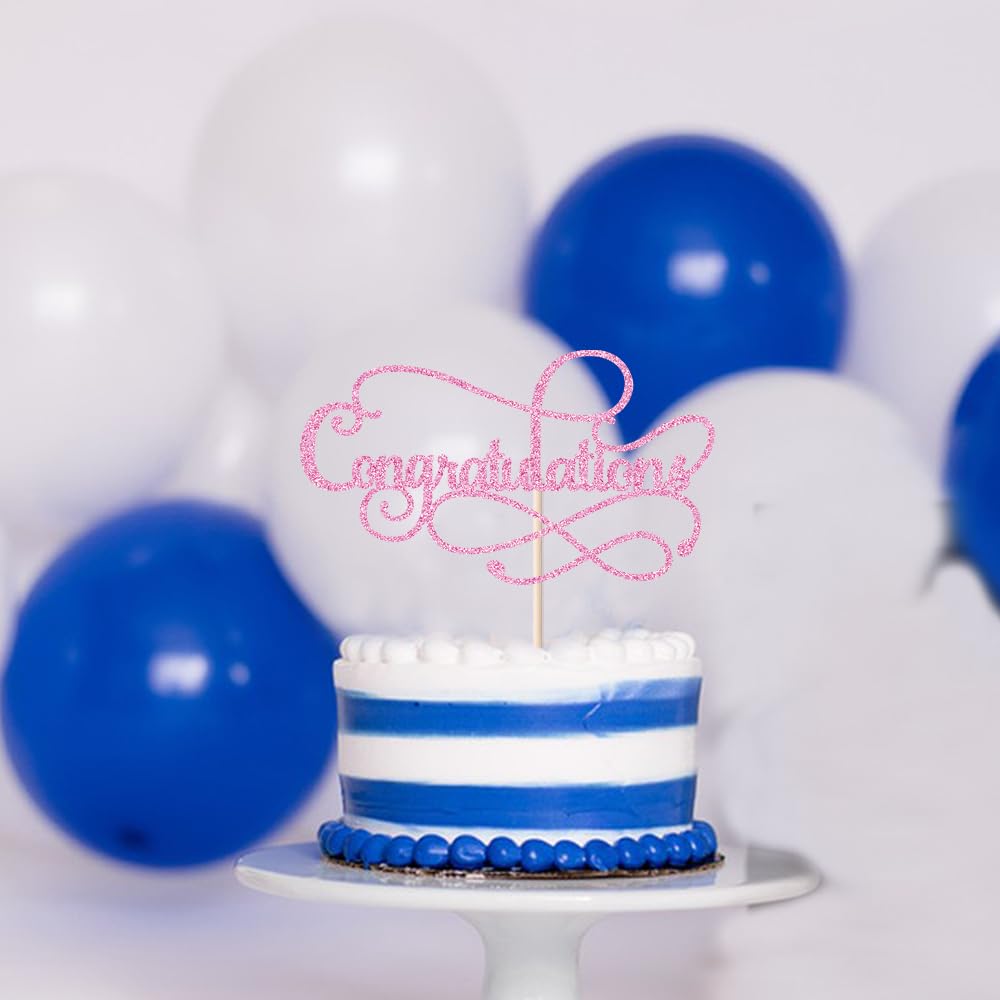 Congratulations Cake Topper,Congratulations 2026 Graduation | Cake Topper,Graduation, Wedding, Retirement, Birthday, Anniversary, Celebration Party Decorations Supplies (Black Gold) BST202