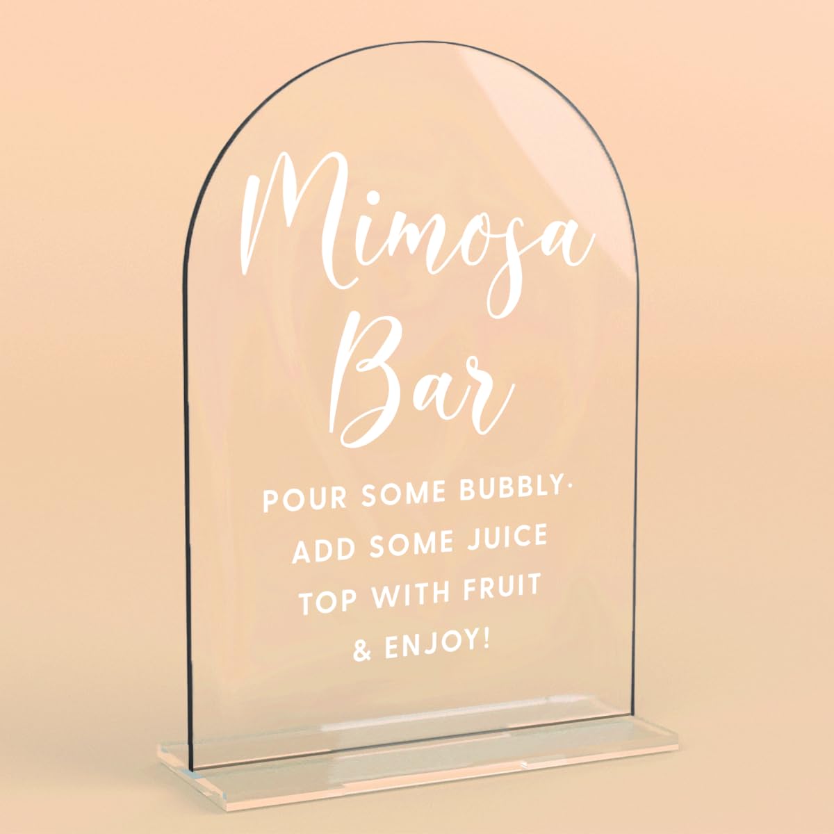 Acrylic Wedding Signs, Bridal Shower Decorations, Modern Arched Round Top Acrylic Table Top Sign with Holder for Wedding Reception Party Dinner - Can't Wait to See What Develops (Clear) BST326L