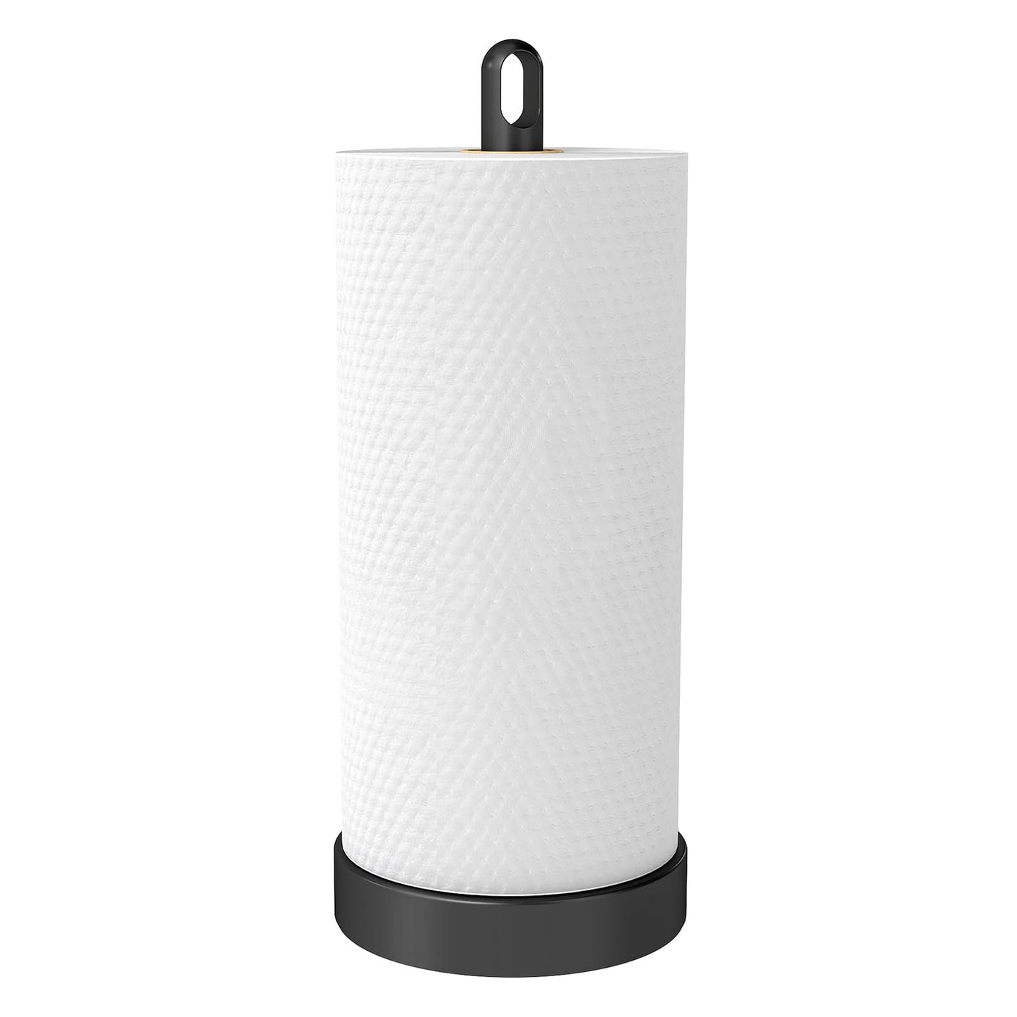 STWWO Paper Towel Holder Countertop, Freestanding Paper Towel Holder, Black | Paper Roll Holder with Anti Slip Weighted Base, Stainless Steel Heavy Duty Papertowel Holder, Kitchen Roll Holder BST326H