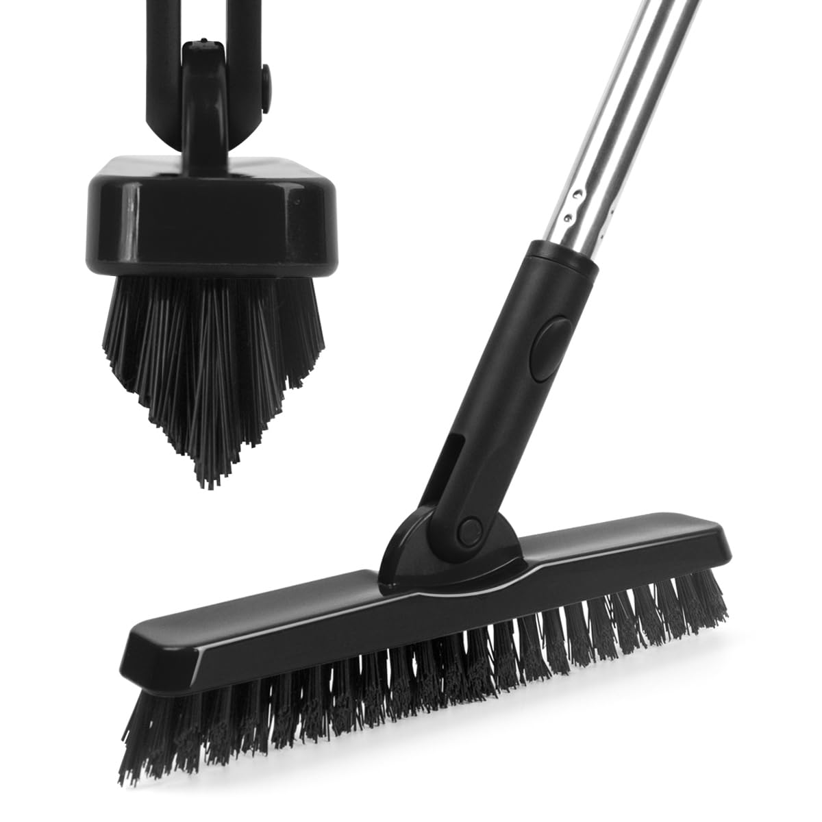 CELOX Heavy Duty Long Handle Scrub Brush, Tile Scrub Brush with Long Handle Stiff Bristles for Cleaning (Blue) BST326H