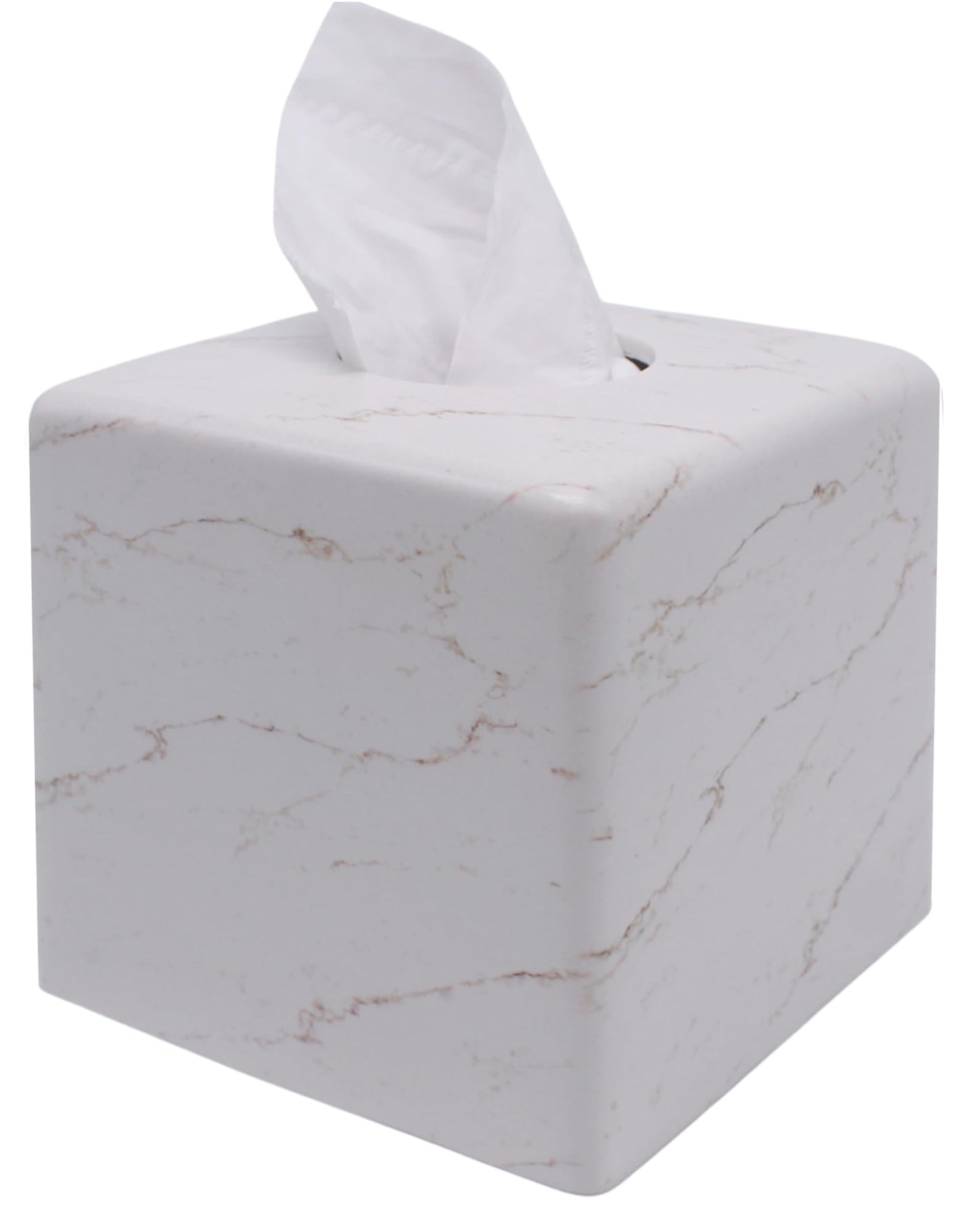 Square Tissue Box Cover Decorative Kleenex Box Holder for Bathroom & Living Room with Handcrafted Texture (colla Gold) BST220