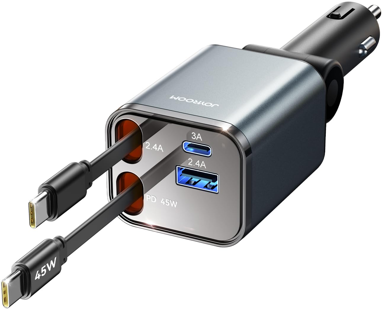 [5 in 1] 99W Retractable Car Charger Adapter, PD45W Car Charger USB C Fast Charging, Car Accessories,Tech Gadgets 2026 Birthday Gifts for Women Men for iPhone17 16 15 14 Pro Max, Samsung WN420