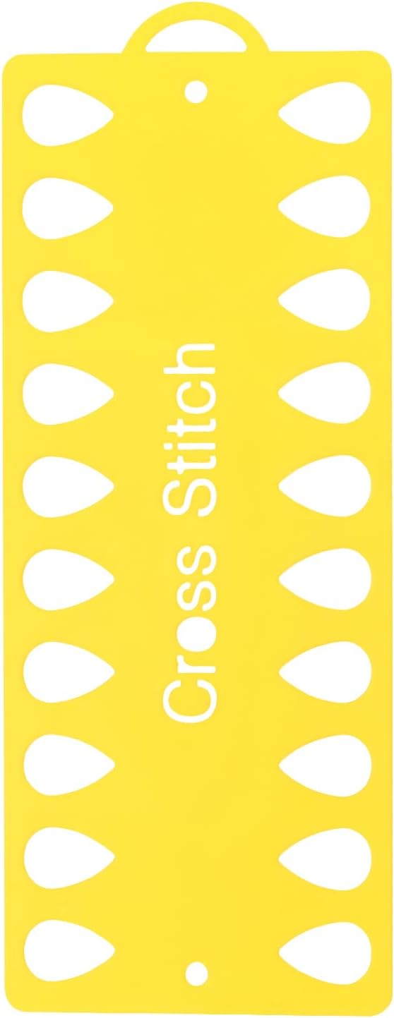 HARFINGTON Embroidery Floss Organizer Cards, Plastic Cross Stitch Thread Organizer with 20 Positions, Thread Storage Winding Plate Board for Thread Craft DIY Sewing, Yellow BST326L