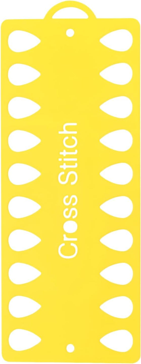 HARFINGTON Embroidery Floss Organizer Cards, Plastic Cross Stitch Thread Organizer with 20 Positions, Thread Storage Winding Plate Board for Thread Craft DIY Sewing, Yellow BST326L
