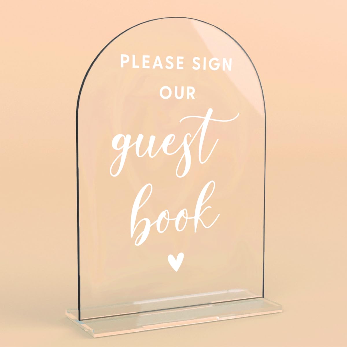 Acrylic Wedding Signs, Bridal Shower Decorations, Modern Arched Round Top Acrylic Table Top Sign with Holder for Wedding Reception Party Dinner - Can't Wait to See What Develops (Clear) BST326L