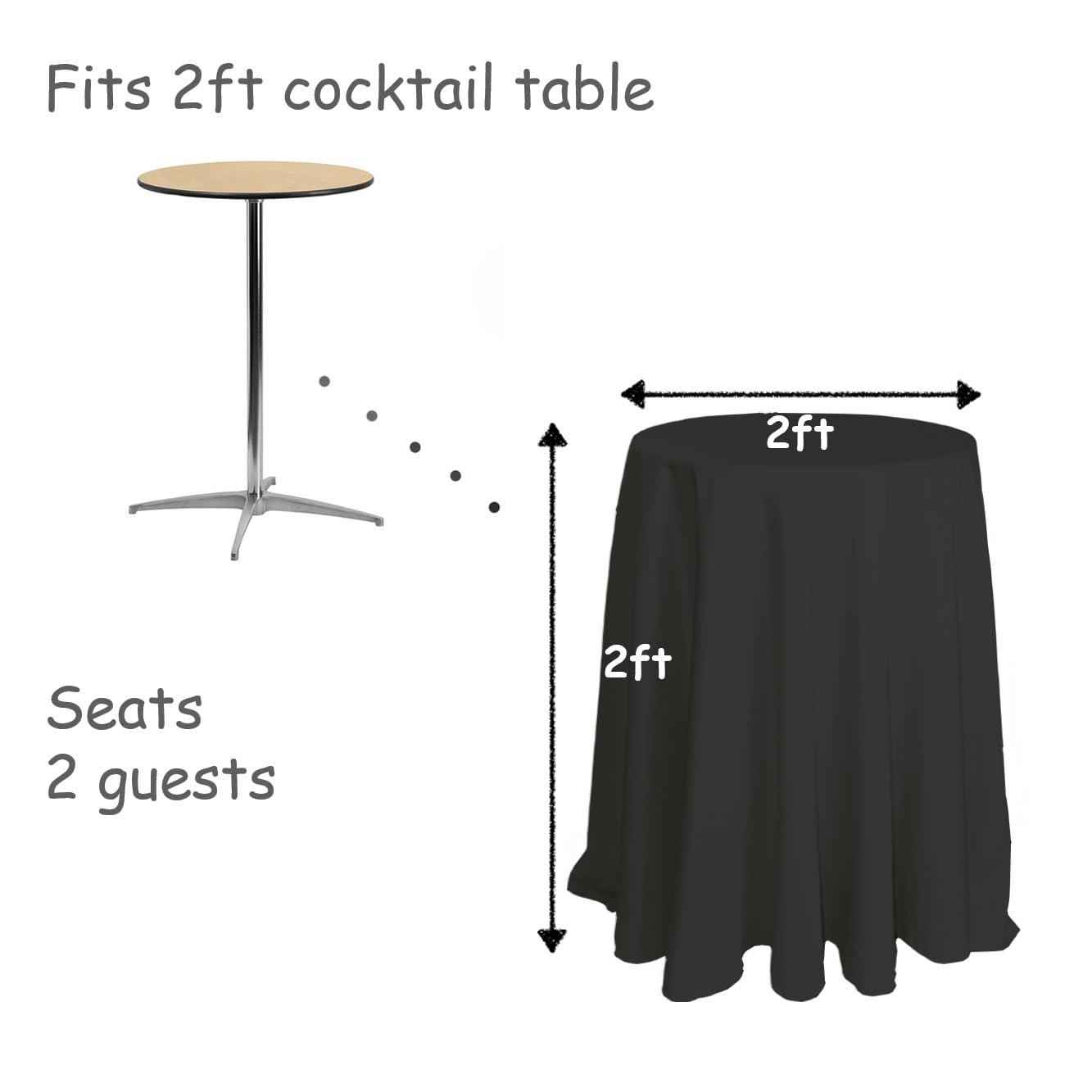Urby 120 inches Large White Round Tablecloth for 5-6ft Round Folding Table That Seats 6-8 Guests, for Table with 6 Chairs. Ideal for Party, Wedding, Banquet and Events. BST220