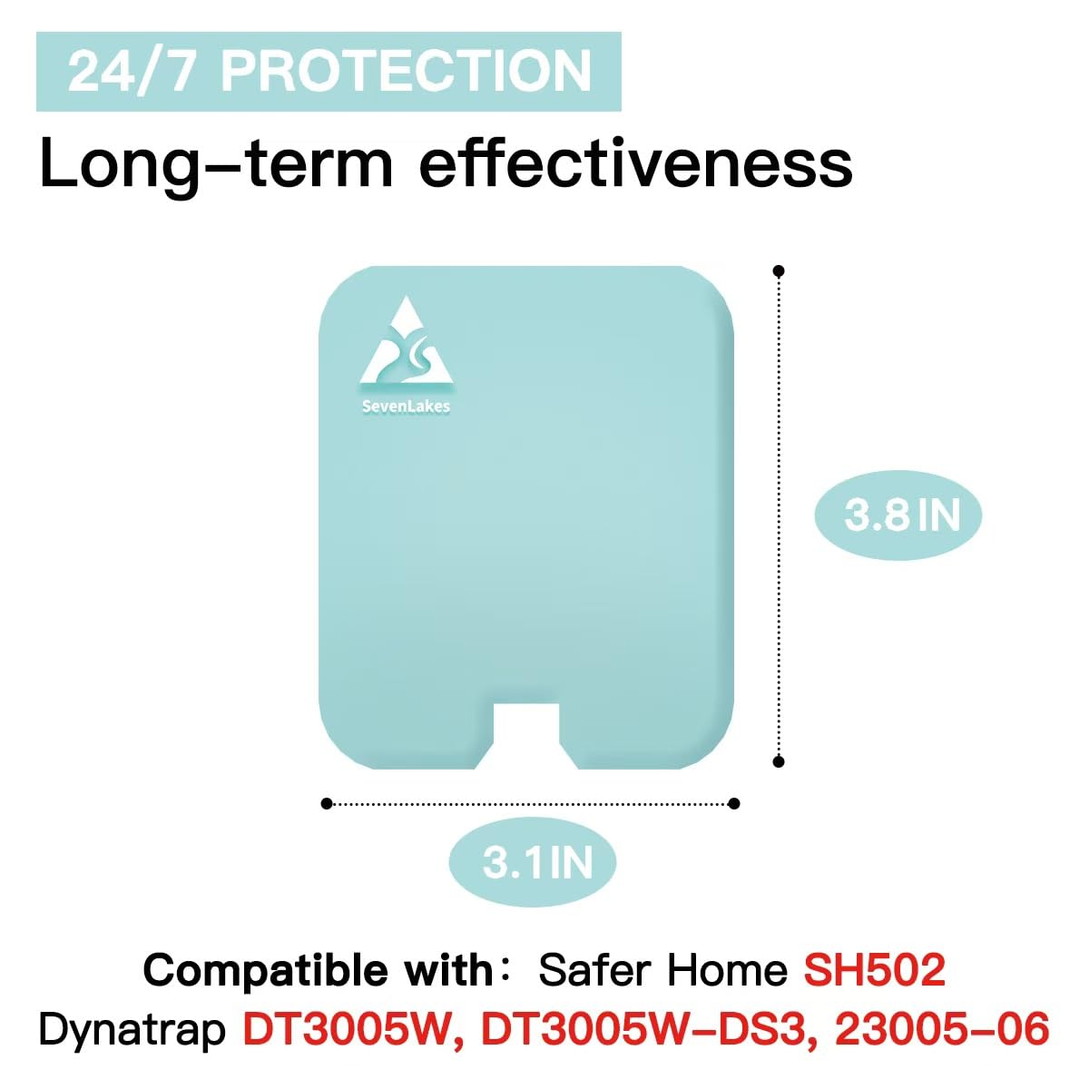 36 Pcs Sticky Refill Glue Cards, Compatible with Safer Home SH502, Dynatrap DT3005W-DS3, DT23005-06, Targets Moth, Fly, Mosquito, Gnat and More, Safe and Super Sticky (Matcha Green) WN420