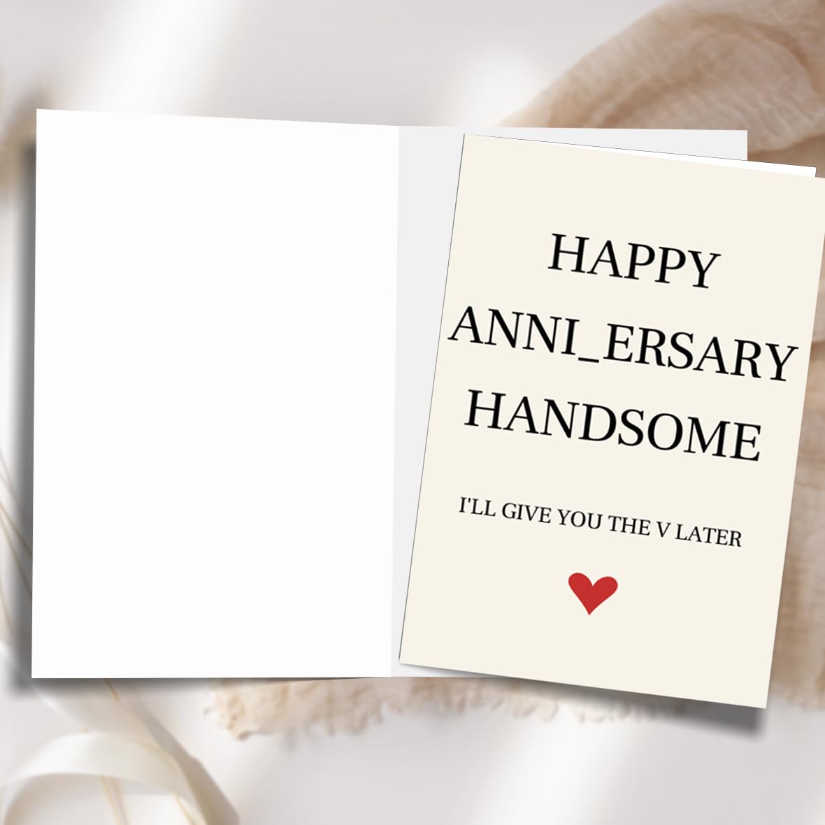 fancu Funny Birthday Card for Boyfriend, Cheeky Card for Husband | 5 x 7 inch cheeky birthday card with matte finish, printed message, red envelope, and sticker for boyfriend or husband BST202