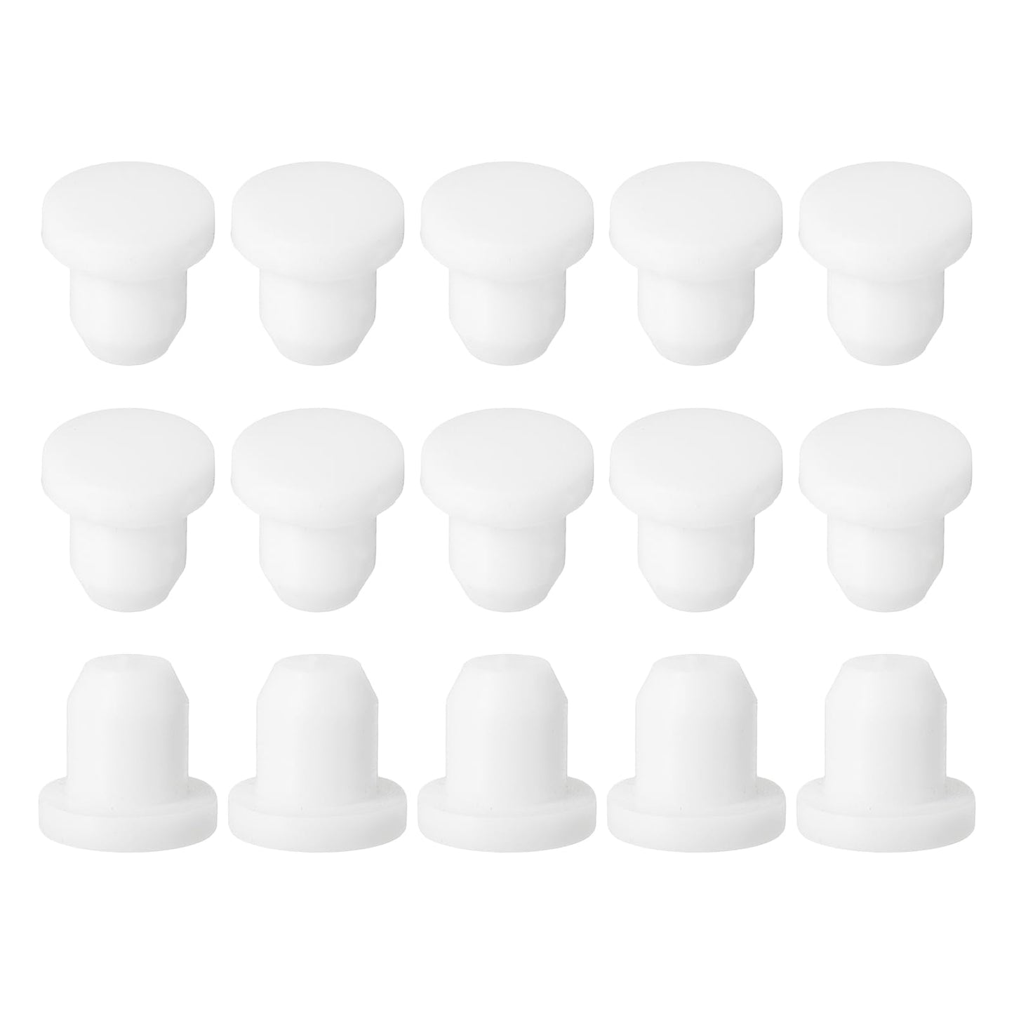 uxcell 15Pcs Silicone Hole Plug, Waterproof Solid T-Shaped Rubber Stoppers Bottle Seal Tube Pipe Plugs End Cap for 5.8mm/0.23" Hole for Bathtub Bottle, 0.31" Plug Height, Black BST326L