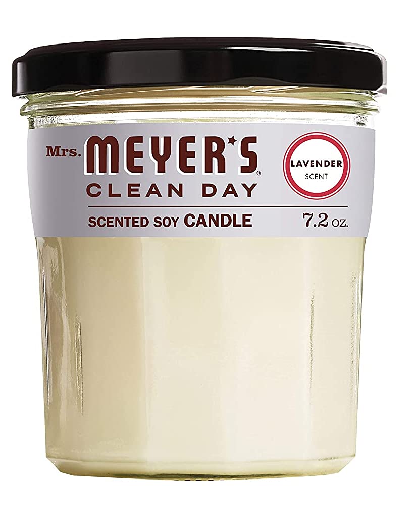 MRS. MEYER'S CLEAN DAY Scented Soy Aromatherapy Candle, 35 Hour Burn Time, Made with Soy Wax, Lavender, 7.2 oz