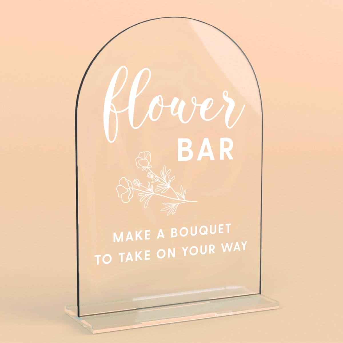Acrylic Wedding Signs, Bridal Shower Decorations, Modern Arched Round Top Acrylic Table Top Sign with Holder for Wedding Reception Party Dinner - Can't Wait to See What Develops (Clear) BST326L
