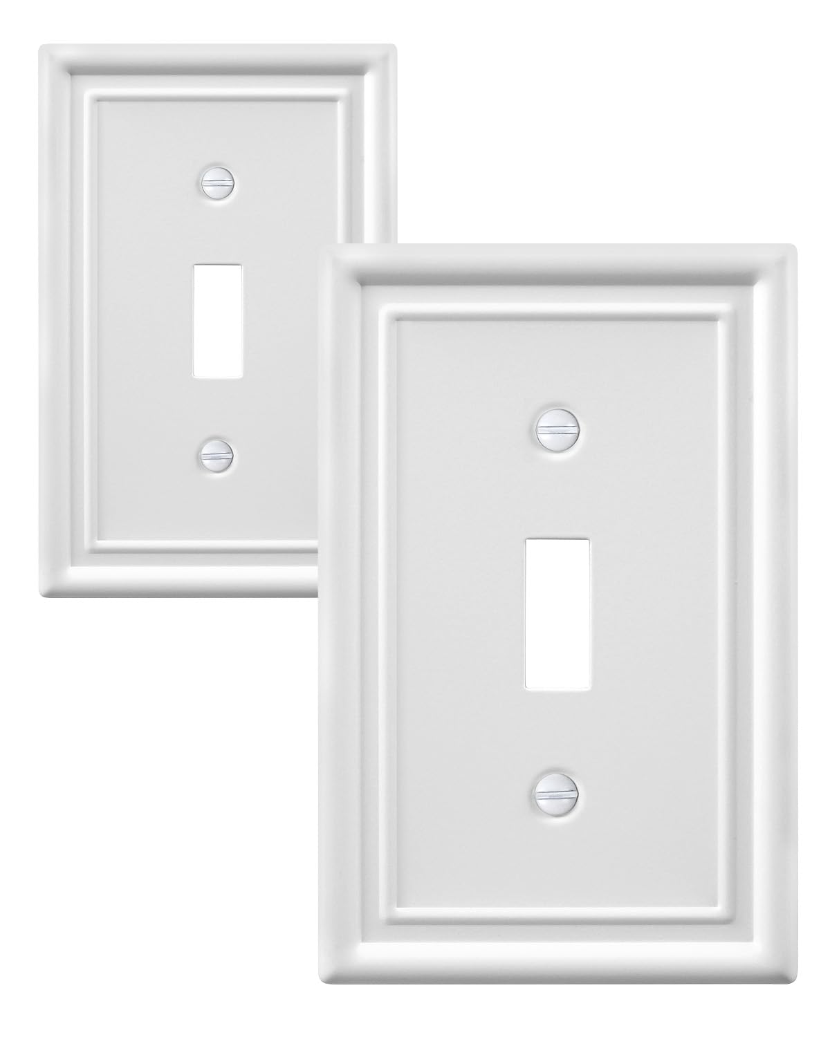 Decorative Metal Wall Plates, Switch Plates Outlet Covers (Off White/1 Decorator 4 Pack) WN420