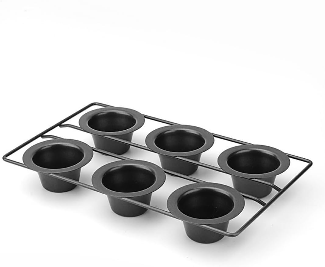 Carbon Steel Non-Stick Baking Mold, 6 Cups,Muffin and Cupcake for Baking with Metal Reinforced Frame WN420