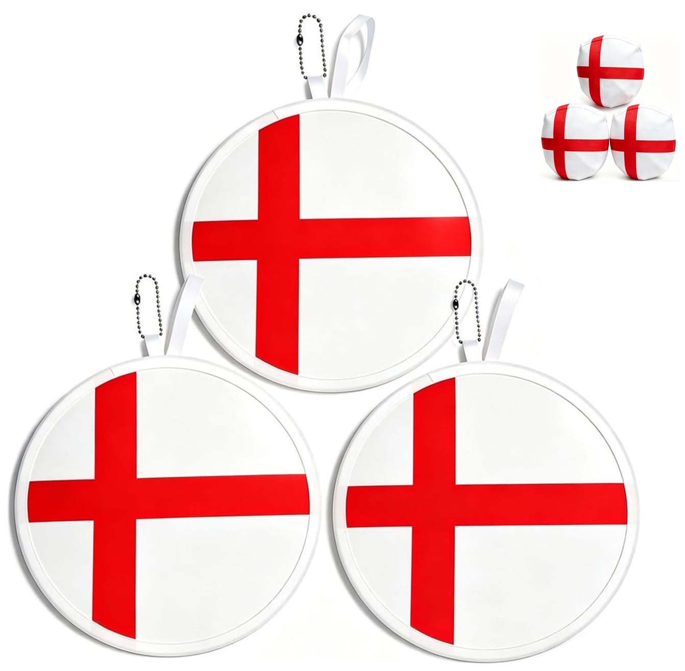 2026 World Cup Canada Flag Folding Hand Fans 3 PCS, 8.2" Fabric Round Foldable Fans with Matching Storage Pouches, Portable Hanging Fans for Game Day and Party Canada BST220
