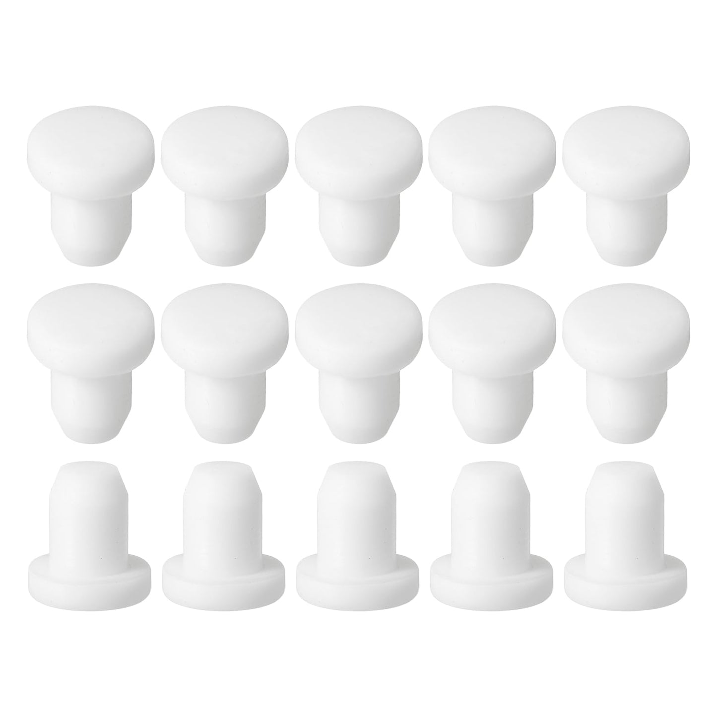 uxcell 15Pcs Silicone Hole Plug, Waterproof Solid T-Shaped Rubber Stoppers Bottle Seal Tube Pipe Plugs End Cap for 5.8mm/0.23" Hole for Bathtub Bottle, 0.31" Plug Height, Black BST326L