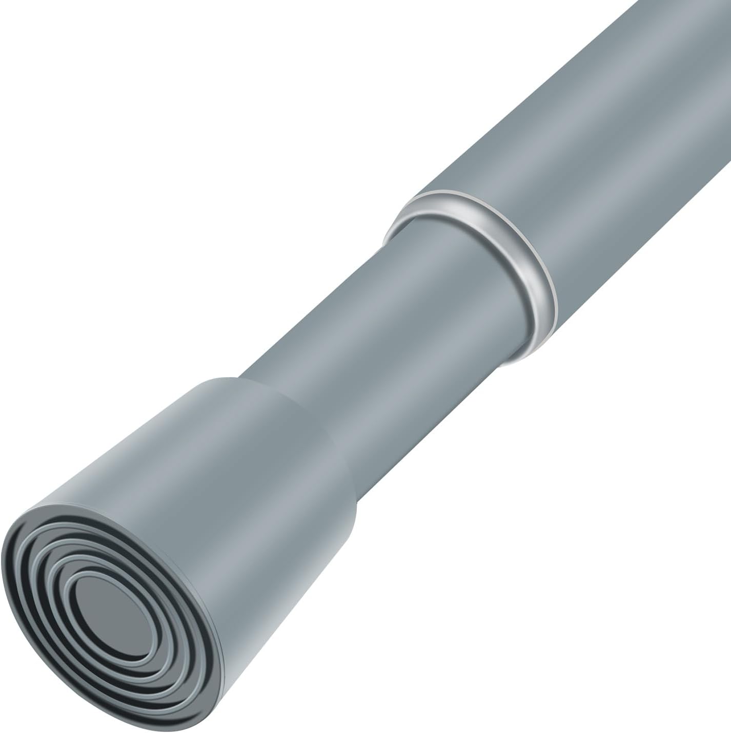 Silver Grey Adjustable Shower Curtain Rod 28-52 Inches 1pc, 7/8" Diameter Anti-slip Heavy Duty Tension Spring Curtain Rod No Drill for Windows Bathroom Kitchen Closet Doorway 22TD28-52SL BST202