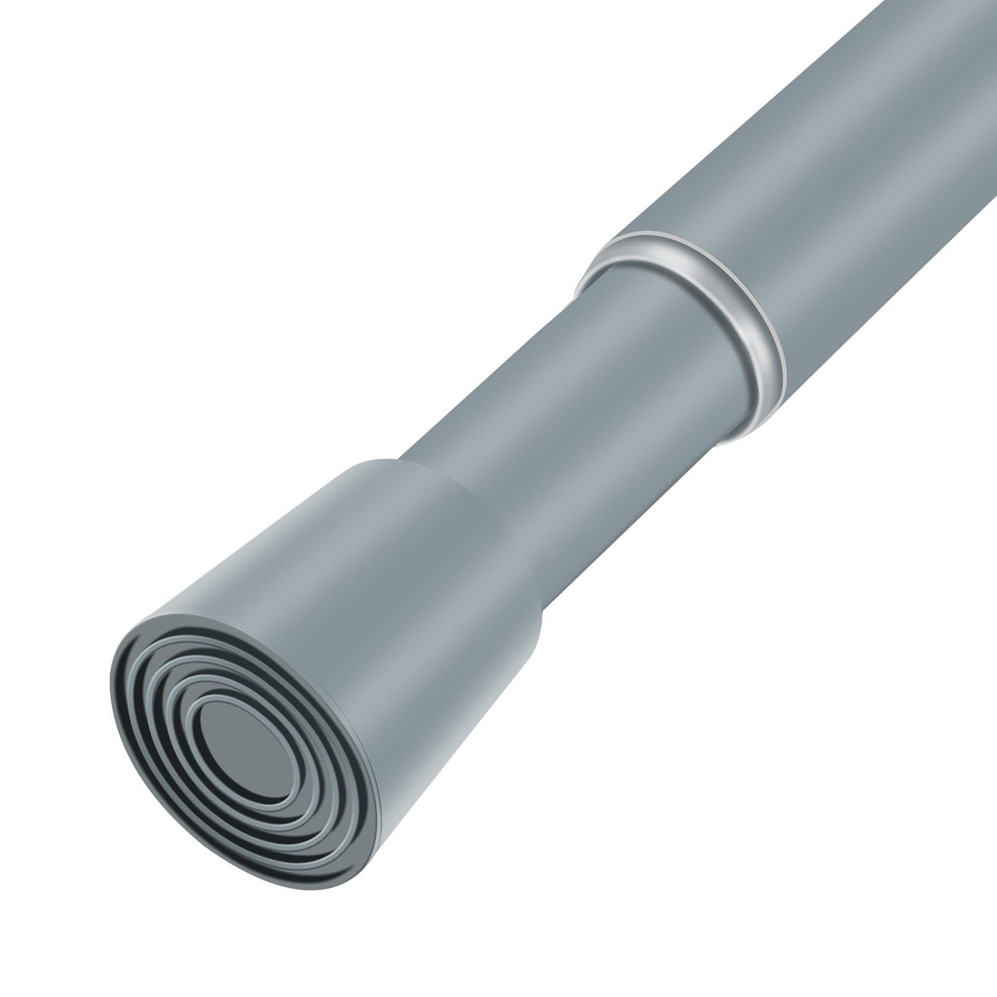 Silver Grey Adjustable Shower Curtain Rod 28-52 Inches 1pc, 7/8" Diameter Anti-slip Heavy Duty Tension Spring Curtain Rod No Drill for Windows Bathroom Kitchen Closet Doorway 22TD28-52SL BST202